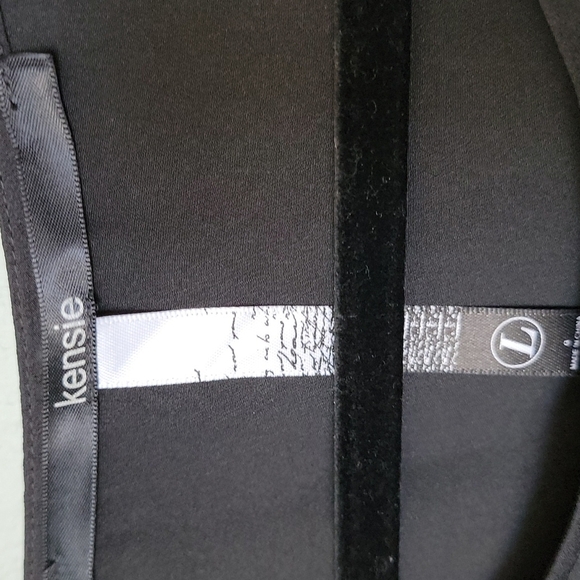 Kensie Witchy NWT black lattice trim short sleeve crop large - Picture 2 of 6